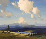 Frank Panabaker, Untitled - Summer Sky, oil on canvas board