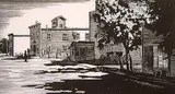 Stockton, Manitoba by Walter J. Phillips, 1932, wood engraving on paper, sold May 2001