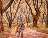 Isobelle Chestnut Reid, Untitled - Family in the Park, 1978, watercolour on paper