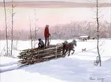 Allen Sapp, Going to Town with Load of Wood