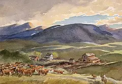 Henry John Simpkins, Untitled - Foothills Ranch, watercolour on paper