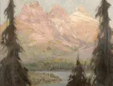 Charles Walter Simpson, Three Stately Sisters at Canmore, 1925, oil on canvas