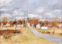 Terry Tomalty, Untitled - Township Village, oil on canvas board
