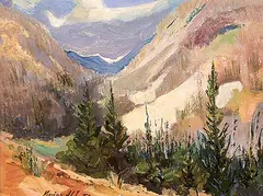 Marino Alt, Le Foret Brulee/Ravaged by Forest Fire, Park Gaspesie, 1972, oil on particle board
