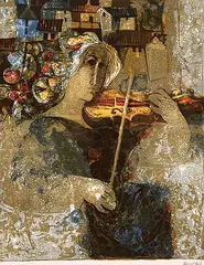 Sunol Munoz Ramos Alvar, Untitled - The Violinist #11/200, colour lithograph on paper
