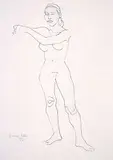 Maxwell Bennett Bates, Untitled - Female Figure Study, Arm Outstretched