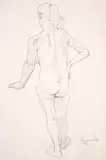 Maxwell Bennett Bates, Untitled - Female Figure Study, Arm On Hip