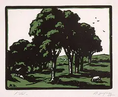 Rodolphe Duguay, L'ete, colour relief print on paper