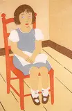 Richard Floethe, Untitled - Blue Dress, 1934, colour linoblock on paper