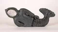 Bart Hanna, Shaman, 1997, DK green soapstone with white stone mask
