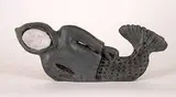 Bart Hanna, Shaman, 1997, DK green soapstone with white stone mask