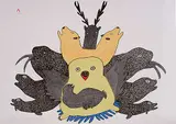 Lipa Pitsiulak, Animals of Our Land #II/XXV, 1979, colour lithograph on paper