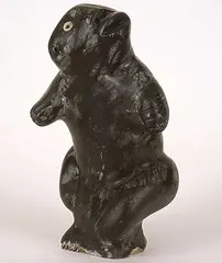 Ralph Porter, Man Spirit, 1990, dark green soapstone sculpture