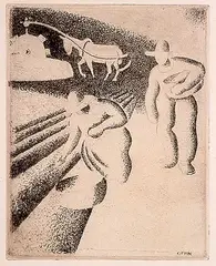 Charles Z. Offin, Untitled - Planters, Majorica, 1932, etching on paper