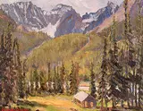 John Gordon Sinclair, Mile 44, Jasper - Banff Highway, oil on particle board