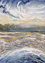 Anne Meredith Barry, Untitled - Early Snow, mixed media on paper