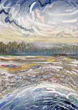 Anne Meredith Barry, Untitled - Early Snow, mixed media on paper
