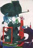 Quentin Caron, Untitled - Red Door, 1981, watercolour on paper