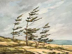 Pat Durie, Untitled - Windy Pines, oil on particle board