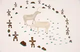 Agnes Aleekuk, Inukshuit #34/50, 1982, colour stencil on paper