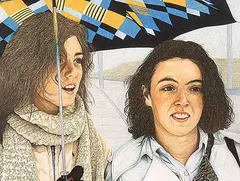 Brock Irwin, Untitled - Portrait of Two Sisters, 1981, colour pencil on paper