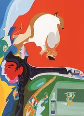 Alex Janvier, Frontline Water Walker, 1990, acrylic on canvas