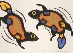 Robert Kakegamic, Beavers In The Pond #7/39, 1979, colour silkscreen on paper