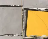 Niels Christian Knudsen, Untitled [Silver and Yellow Abstract] #2/60, colour silkscreen on paper