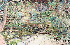 David John More, Calm Pool Revisited - Evening, 1981, pastel on paper