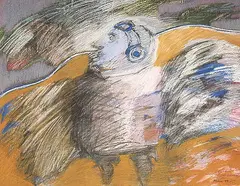Madeleine Morin, Untitled - L'Aviateur, 1977, pastel and graphite on paper