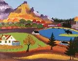 Joe Norris, Birds On Rocks, oil on canvas