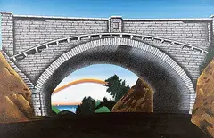 David Thauberger, Rainbow Bridge, 1981, acrylic on canvas