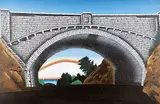 David Thauberger, Rainbow Bridge, 1981, acrylic on canvas