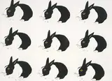 David Thauberger, Flocked Bunnies #19/40, 1977, colour flocked silkscreen on paper