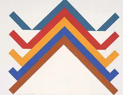 Serge Tousignant, Circuit Totem #4/25, 1967, colour silkscreen collage on cutout paper