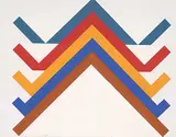 Serge Tousignant, Circuit Totem #4/25, 1967, colour silkscreen collage on cutout paper