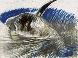 Don Wright, Untitled - Killer At Admirals III, 1982, mixed media on paper