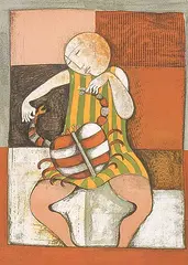 Rodo Graciela Boulanger, Untitled - Cancer [from Zodiac Suite] #108/200, colour lithograph / embossing on paper