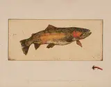 Big Horn Bow [Western Trout Series] #25/25 by Jack Lee Cowin, 1983, hand coloured etching on paper, sold Nov 2000