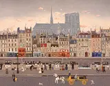 Michel Delacroix, Untitled - Paris Street Scene #LVI/CXXV, colour lithograph on paper