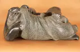 Isaac Nagmauk, Untitled - People and Bear, carving in green stone