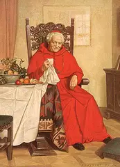 Adalbert Pilch, Untitled - Cardinal Enjoying Fruit, oil on canvas