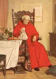 Adalbert Pilch, Untitled - Cardinal Enjoying Fruit, oil on canvas