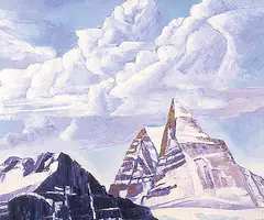 Mt. Assiniboine by David Pugh, 1972, oil on canvas, sold Nov 2000