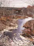 Tinyan Chan, Untitled - Southern Alberta River, acrylic on canvas