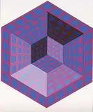 Victor Vasarely, Untitled - Six Sided View #61/75, 1982, colour silkscreen on paper