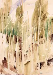 Untitled - Forest Scene by George James Angliss, 1963, watercolour and ink on paper, sold Nov 2000