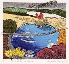Anne Meredith Barry, Road Across the Pond No. 2 #6/14, 1996, colour wood block/lithograph on paper