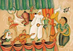 Françoise Deberdt, Les Clowns en Cabriole #22/200, 1979, colour lithograph on paper