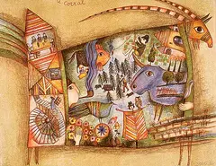 Françoise Deberdt, Le Corral #38/150, colour lithograph on paper